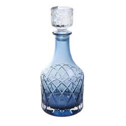 Royal Brierley Harris Cut Lead Crystal Spirit Decanter, Clear Ink Blue